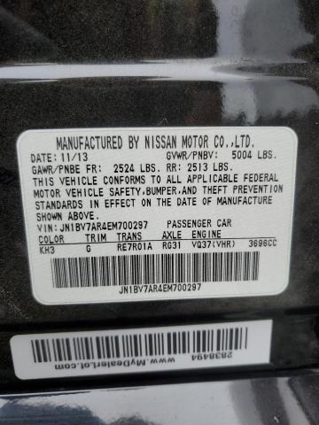 JN1BV7AR4EM700297 - 2014 INFINITI Q50 BASE BLACK photo 12