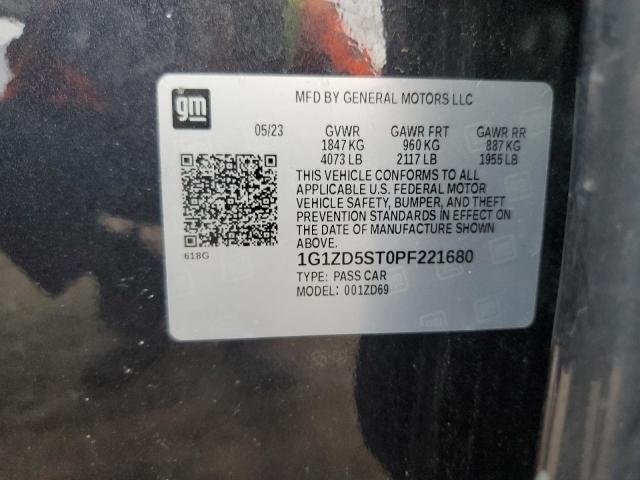 1G1ZD5ST0PF221680 - 2023 CHEVROLET MALIBU LT ლურჯი ფოტო 12