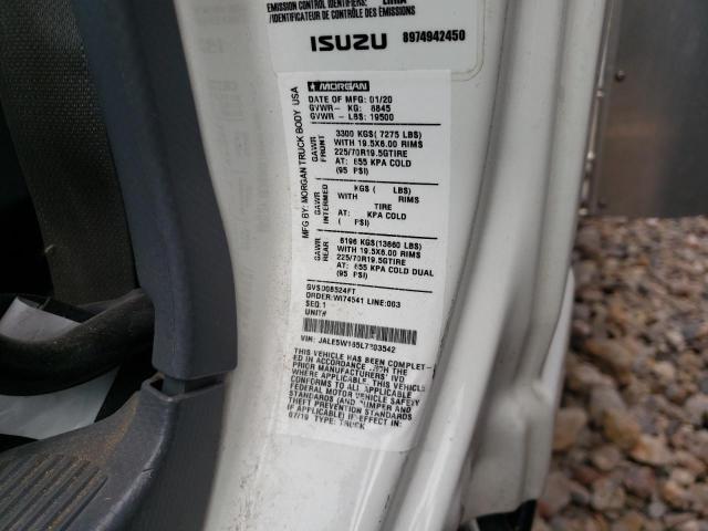 JALE5W165L7303542 - 2020 ISUZU NQR WHITE photo 10