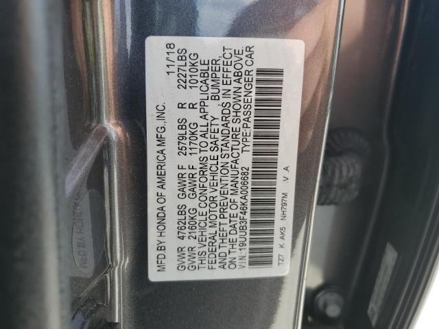 19UUB3F46KA006682 - 2019 ACURA TLX TECHNOLOGY 灰色 照片 13