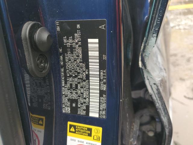 5TDBK3EH0CS100376 - 2012 TOYOTA HIGHLANDER BASE Көк фото 12