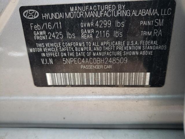 5NPEC4AC0BH248509 - 2011 HYUNDAI SONATA SE SILVER photo 12