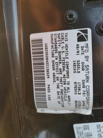 1G8ZG52842Z136529 - 2002 SATURN SL1 GREEN photo 12