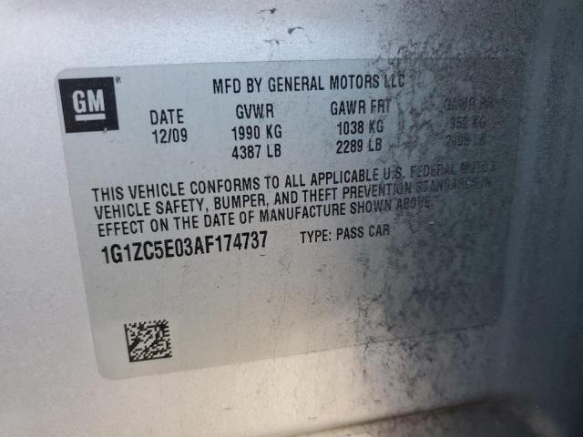 1G1ZC5E03AF174737 - 2010 CHEVROLET MALIBU 1LT SILVER photo 13