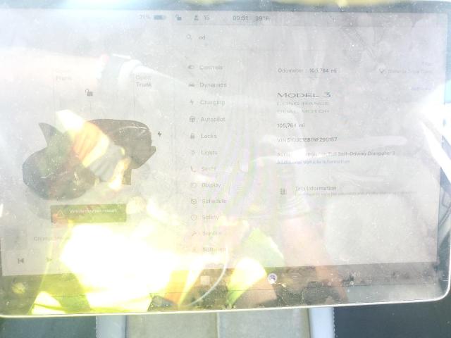 5YJ3E1EB1NF290157 - 2022 TESLA MODEL 3 BLACK photo 9