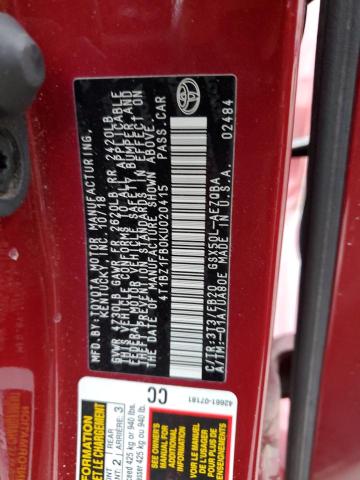 4T1BZ1FB0KU020415 - 2019 TOYOTA AVALON XLE Kırmızı fotoğraf 13