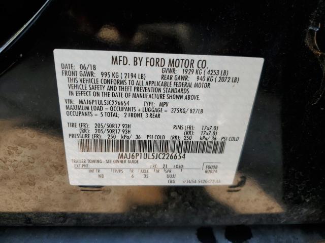 MAJ6P1UL5JC226654 - 2018 FORD ECOSPORT SE BLACK photo 13
