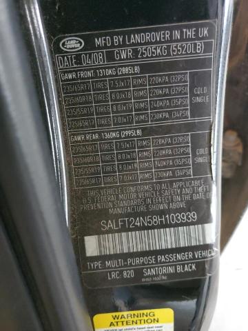 SALFT24N58H103939 - 2008 LAND ROVER LR2 HSE TECHNOLOGY BLACK photo 12