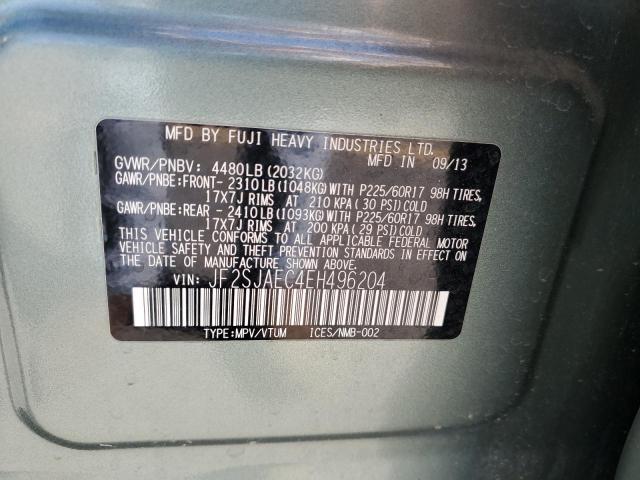 JF2SJAEC4EH496204 - 2014 SUBARU FORESTER 2.5I PREMIUM GREEN photo 13