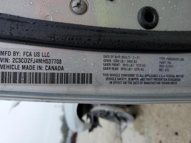 2C3CDZFJ4MH537708 - 2021 DODGE CHALLENGER R/T SCAT PACK SILVER photo 13