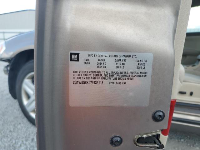 2G1WB58K079136113 - 2007 CHEVROLET IMPALA LS BEIGE photo 12