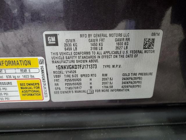 1GNKVGKD7FJ171373 - 2015 CHEVROLET TRAVERSE LT 石墨色 照片 13