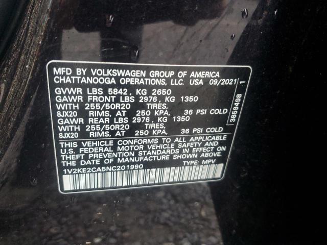 1V2KE2CA5NC201990 - 2022 VOLKSWAGEN ATLAS CROS SE 黑色 照片 13