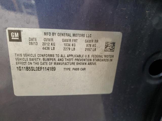 1G11B5SL0EF114189 - 2014 CHEVROLET MALIBU LS 石墨色 照片 12