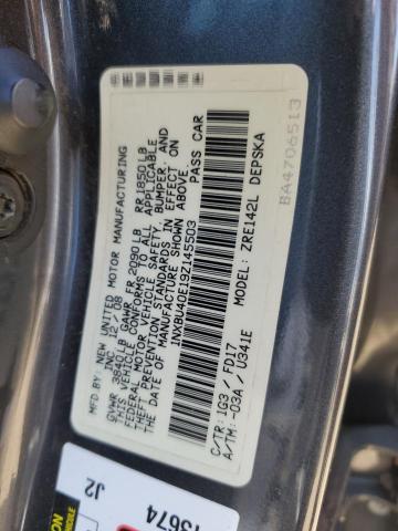 1NXBU40E19Z145503 - 2009 TOYOTA COROLLA BASE Графитовый фото 12