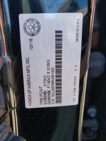 19UUB3F68KA801640 - 2019 ACURA TLX TECHNOLOGY BLACK photo 12