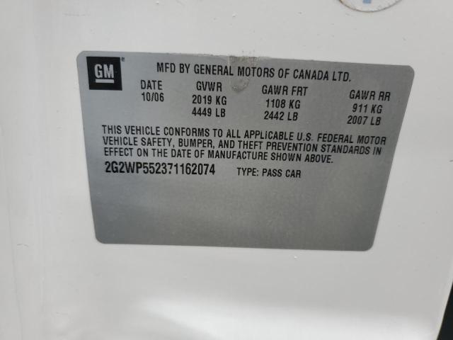 2G2WP552371162074 - 2007 PONTIAC GRAND PRIX 白色 照片 12