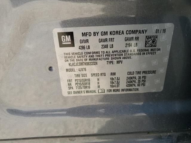 KL4CJCSM7KB833324 - 2019 BUICK ENCORE ESSENCE GRAY photo 13