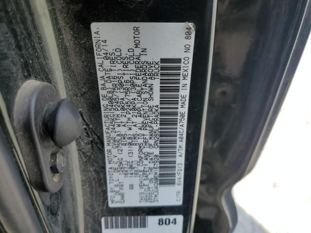 3TMJU4GN0EM167920 - 2014 TOYOTA TACOMA DOUBLE CAB PRERUNNER BLACK photo 12