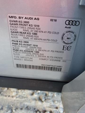 WA1C4AFY4J2144851 - 2018 AUDI SQ5 PRESTIGE SILVER photo 14
