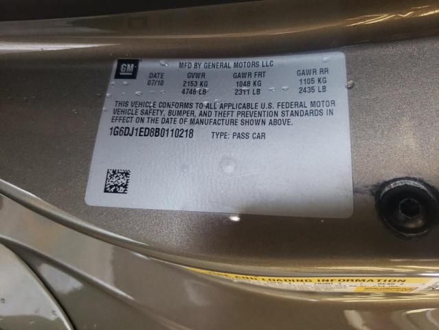 1G6DJ1ED8B0110218 - 2011 CADILLAC CTS PERFORMANCE COLLECTION GRAY photo 12