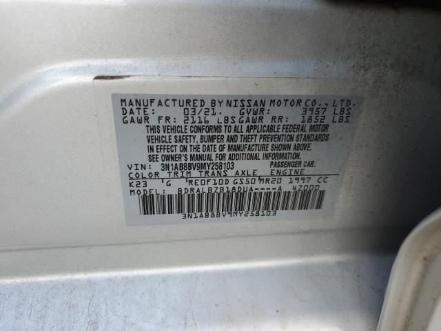 3N1AB8BV9MY258103 - 2021 NISSAN SENTRA S SILVER photo 12