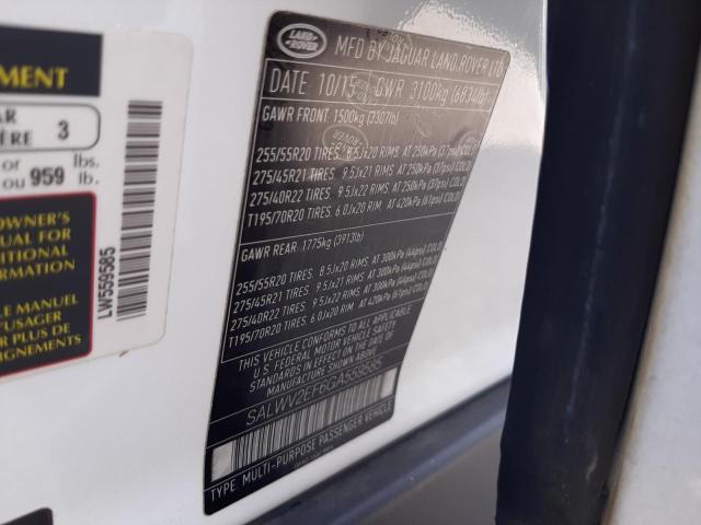 SALWV2EF6GA559585 - 2016 LAND ROVER RANGE ROVE AUTOBIOGRAPHY WHITE photo 14