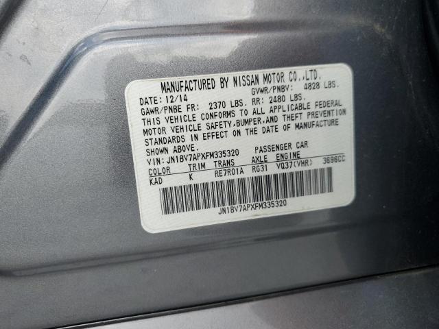 JN1BV7APXFM335320 - 2015 INFINITI Q50 BASE 灰色 照片 12