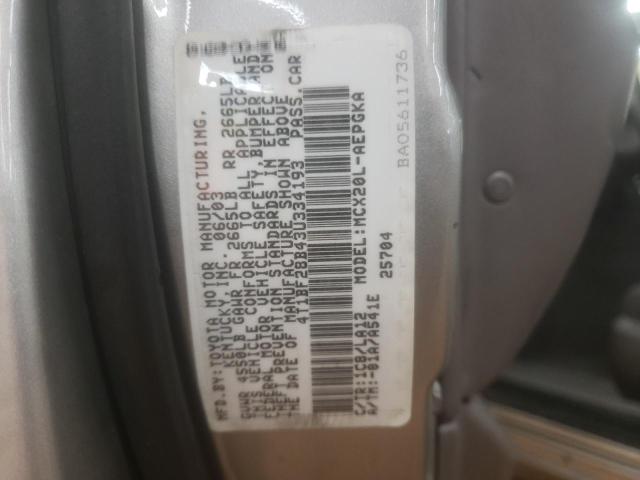 4T1BF28B43U334193 - 2003 TOYOTA AVALON XL SILVER photo 12