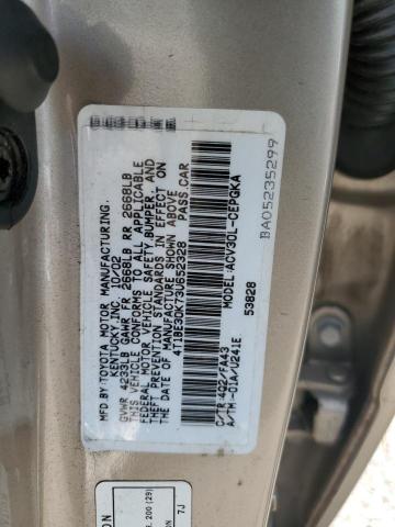 4T1BE30K73U652328 - 2003 TOYOTA CAMRY LE GOLD photo 12