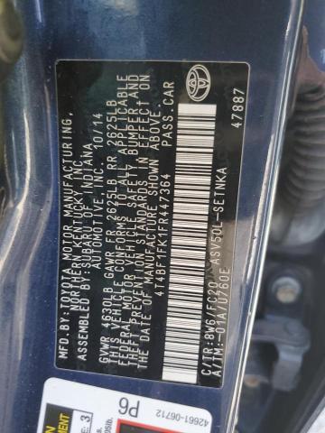 4T4BF1FK1FR447364 - 2015 TOYOTA CAMRY LE BLUE photo 12