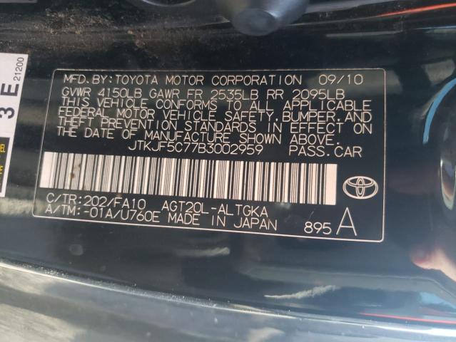 JTKJF5C77B3002959 - 2011 TOYOTA SCION TC 黑色 照片 12