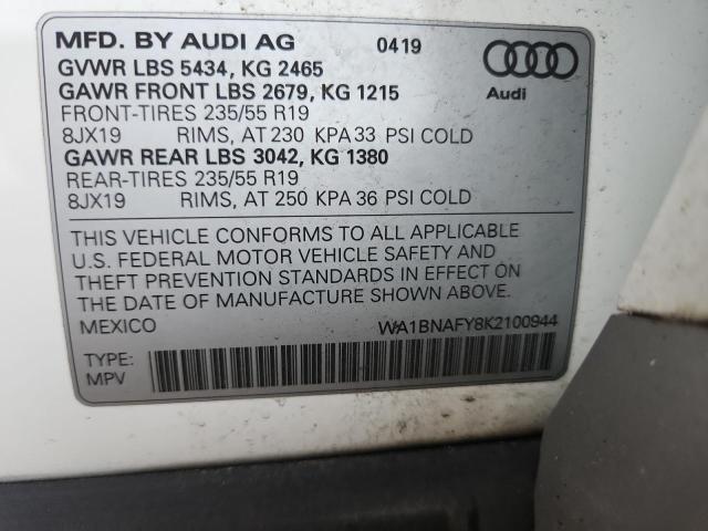 WA1BNAFY8K2100944 - 2019 AUDI Q5 PREMIUM PLUS WHITE photo 12