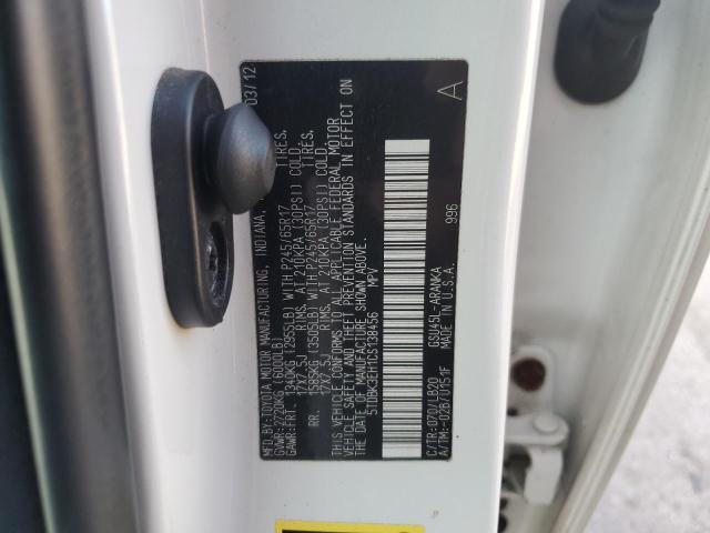 5TDBK3EH1CS138456 - 2012 TOYOTA HIGHLANDER BASE Beyaz fotoğraf 13