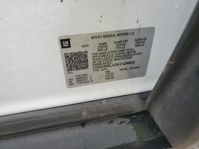 1GKKNRLA3KZ124818 - 2019 GMC ACADIA SLE Ақ фото 13