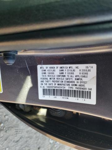 1HGCR2F86FA024724 - 2015 HONDA ACCORD EXL GRAY photo 12