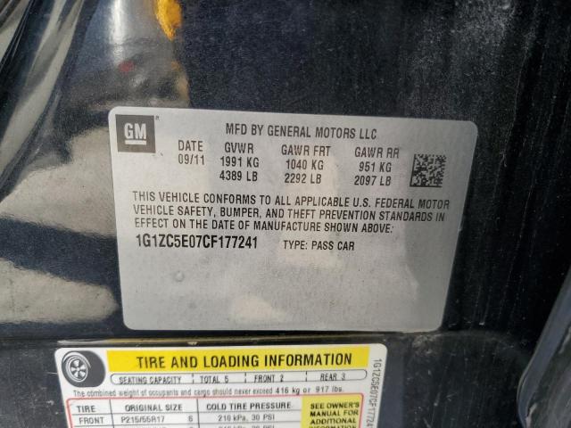 1G1ZC5E07CF177241 - 2012 CHEVROLET MALIBU 1LT 黑色 照片 13