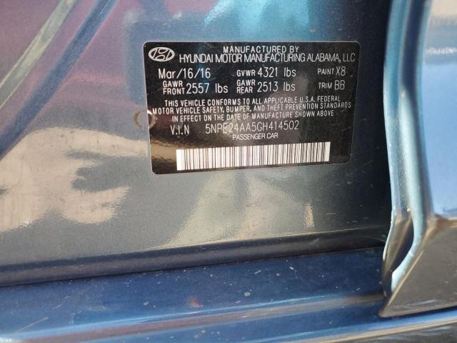 5NPE24AA5GH414502 - 2016 HYUNDAI SONATA ECO BLUE photo 12