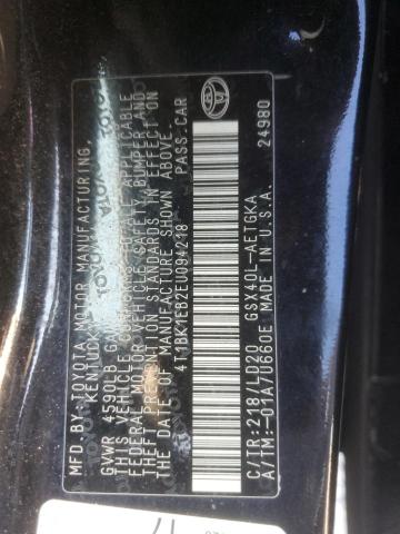 4T1BK1EB2EU094218 - 2014 TOYOTA AVALON BASE Schwarz Foto 12