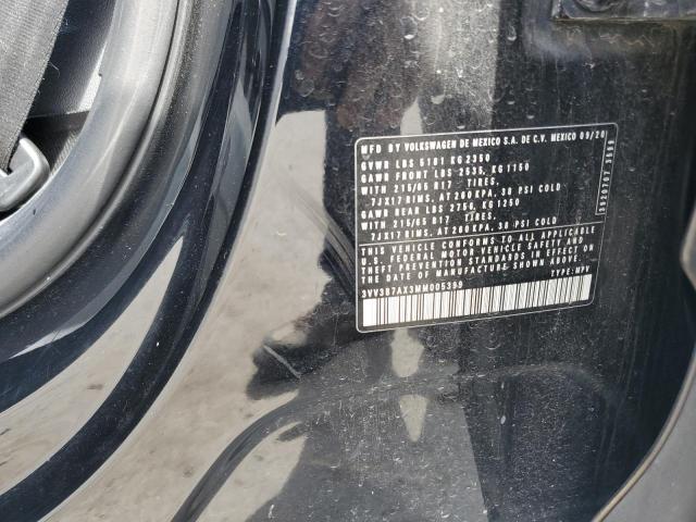 3VV3B7AX3MM005399 - 2021 VOLKSWAGEN TIGUAN SE BLACK photo 12