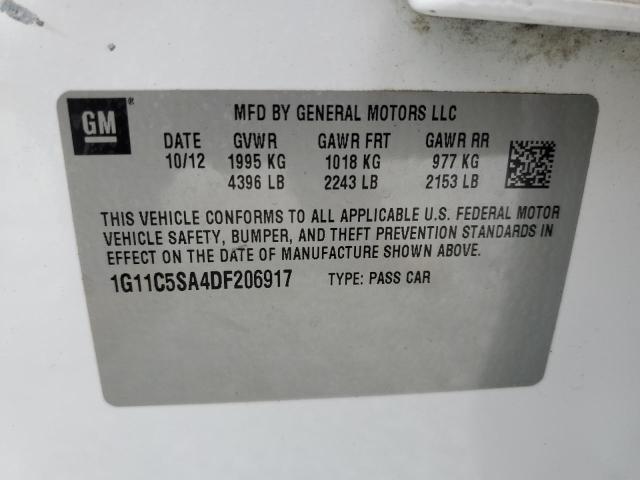 1G11C5SA4DF206917 - 2013 CHEVROLET MALIBU 1LT WHITE photo 12