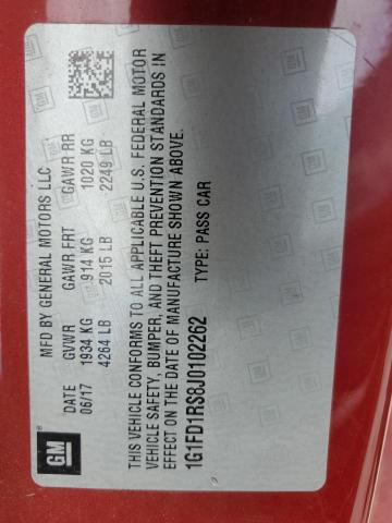 1G1FD1RS8J0102262 - 2018 CHEVROLET CAMARO LT Կարմիր լուսանկար 12