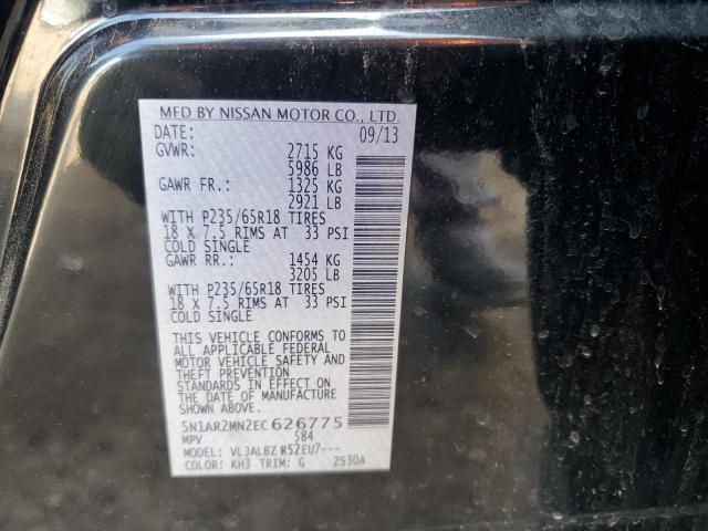 5N1AR2MN2EC626775 - 2014 NISSAN PATHFINDER S 黑色 照片 12