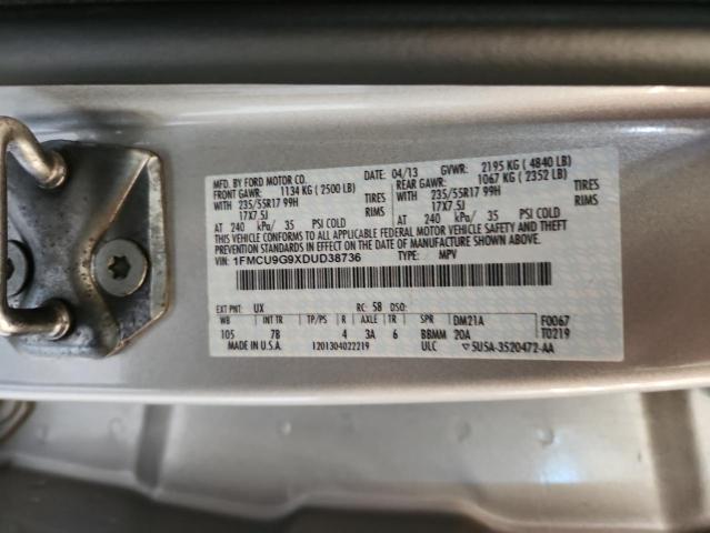 1FMCU9G9XDUD38736 - 2013 FORD ESCAPE SE 银色 照片 14
