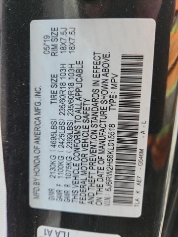 5J6RW2H56KL015518 - 2019 HONDA CR-V EX Vert photo 14