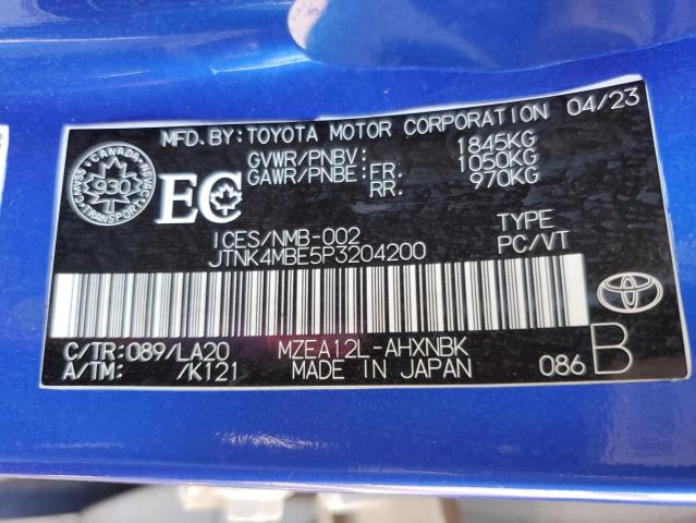 JTNK4MBE5P3204200 - 2023 TOYOTA COROLLA SE 蓝色 照片 12