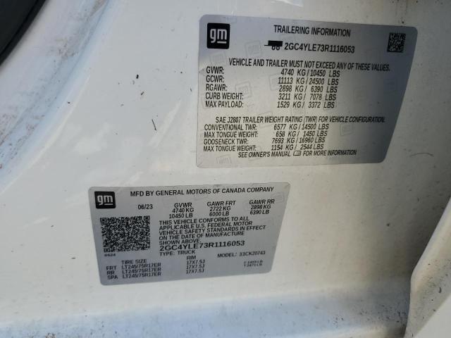 2GC4YLE73R1116053 - 2024 CHEVROLET SILVERADO K2500 HEAVY DUTY WHITE photo 12