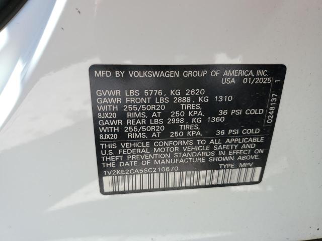1V2KE2CA5SC210670 - 2025 VOLKSWAGEN ATLAS CROS SE Biały zdjęcie 14