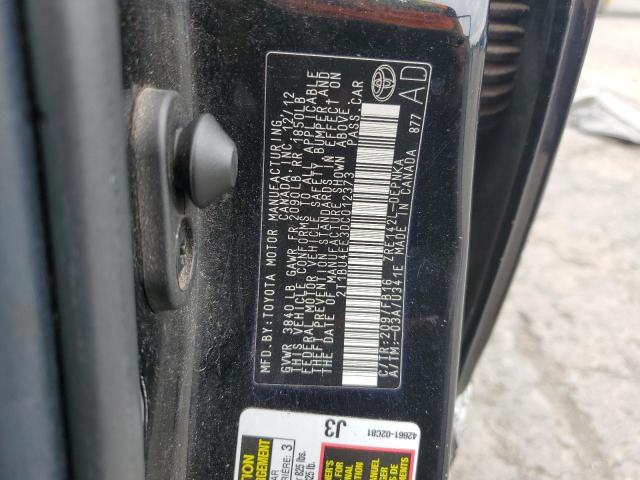 2T1BU4EE3DC012373 - 2013 TOYOTA COROLLA BASE أسود صورة 13