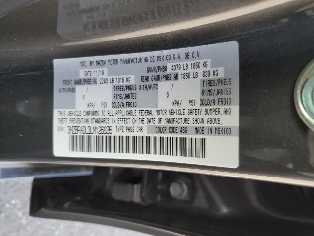 3MZBPADL3LM126835 - 2020 MAZDA 3 PREFERRED GRAY photo 12